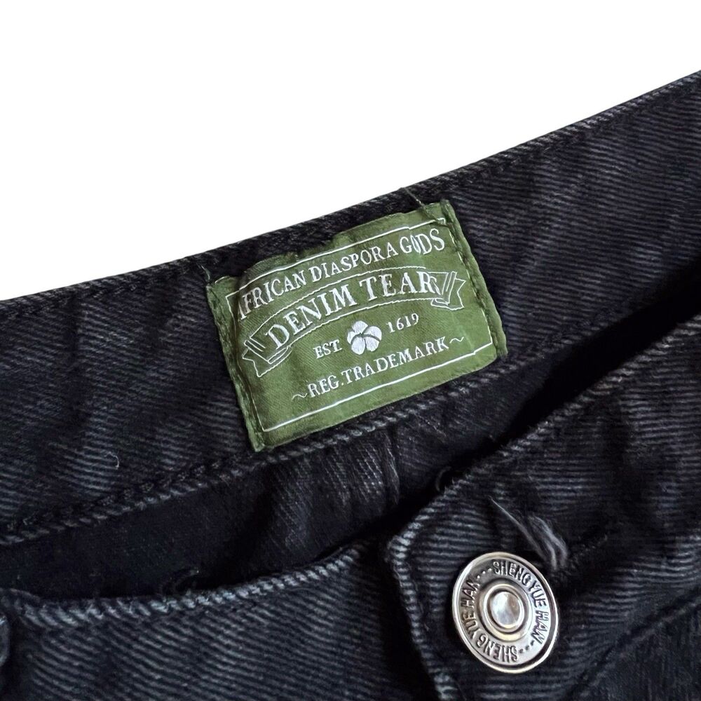 Denim Tears The White Wreath Black Jeans 34"x31" Button Fly Cotton Poly Blend - Picture 4 of 7